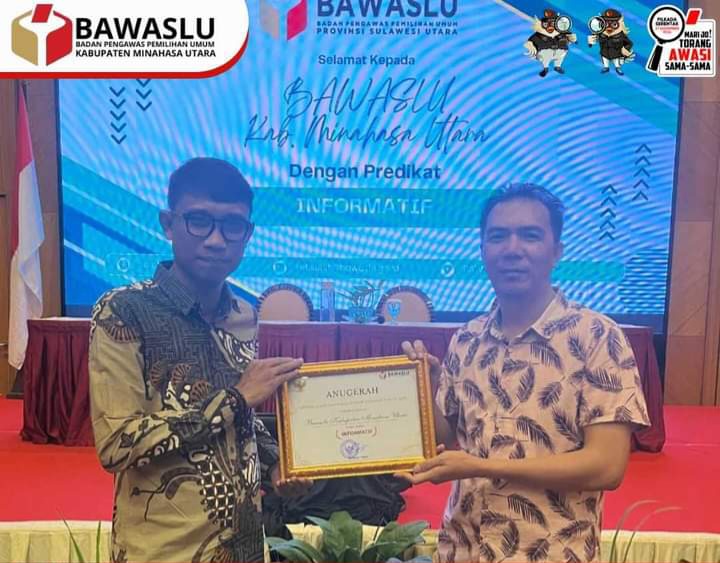 Predikat Informatif, Bawaslu Minut Raih Anugerah Keterbukaan Informasi Publik 2024