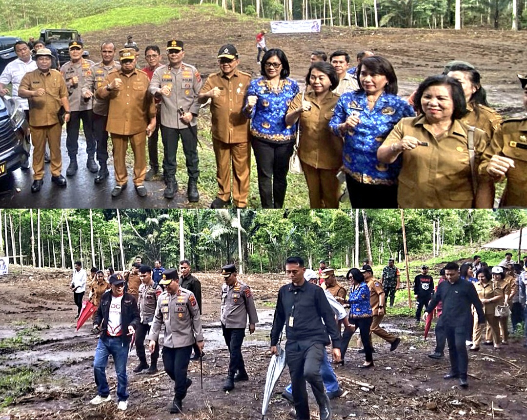 Kapolda Sulut Tinjau Perkembangan Pembangunan SMA Unggul Garuda di Langowan