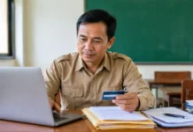 Aktivasi Rekening Insentif dan BSU Guru Diperpanjang hingga 30 Juni 2026 guru mengecek aktivasi rekening BSU guru melalui laptop